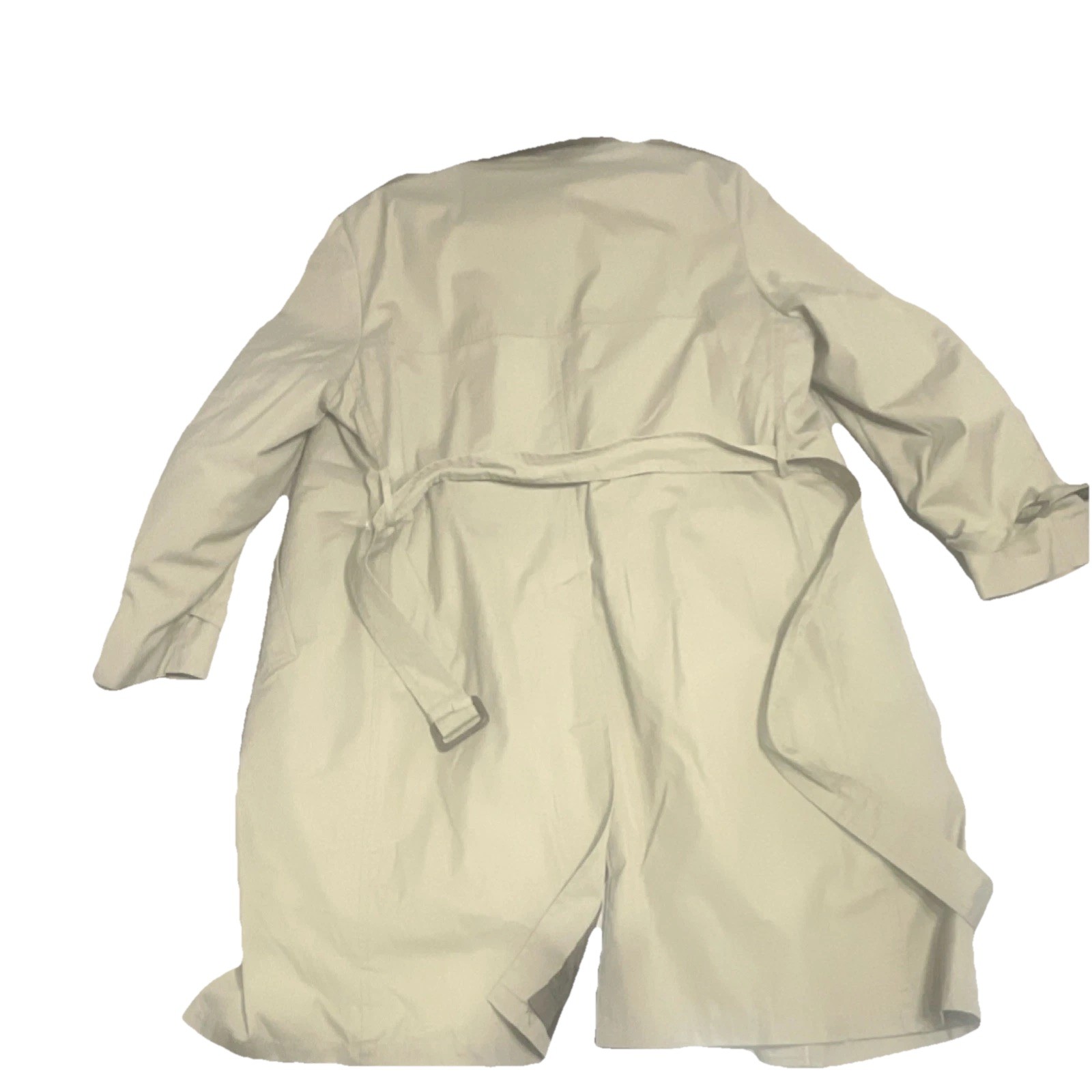 London Fog Men’s Khaki Trench Coat Button Belt Removable Liner Long Size 42