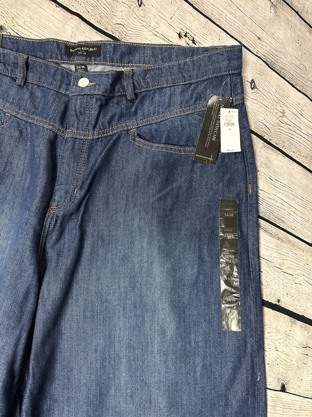 Banana Republic Blue Flare Wide Leg Jeans Classic Style
