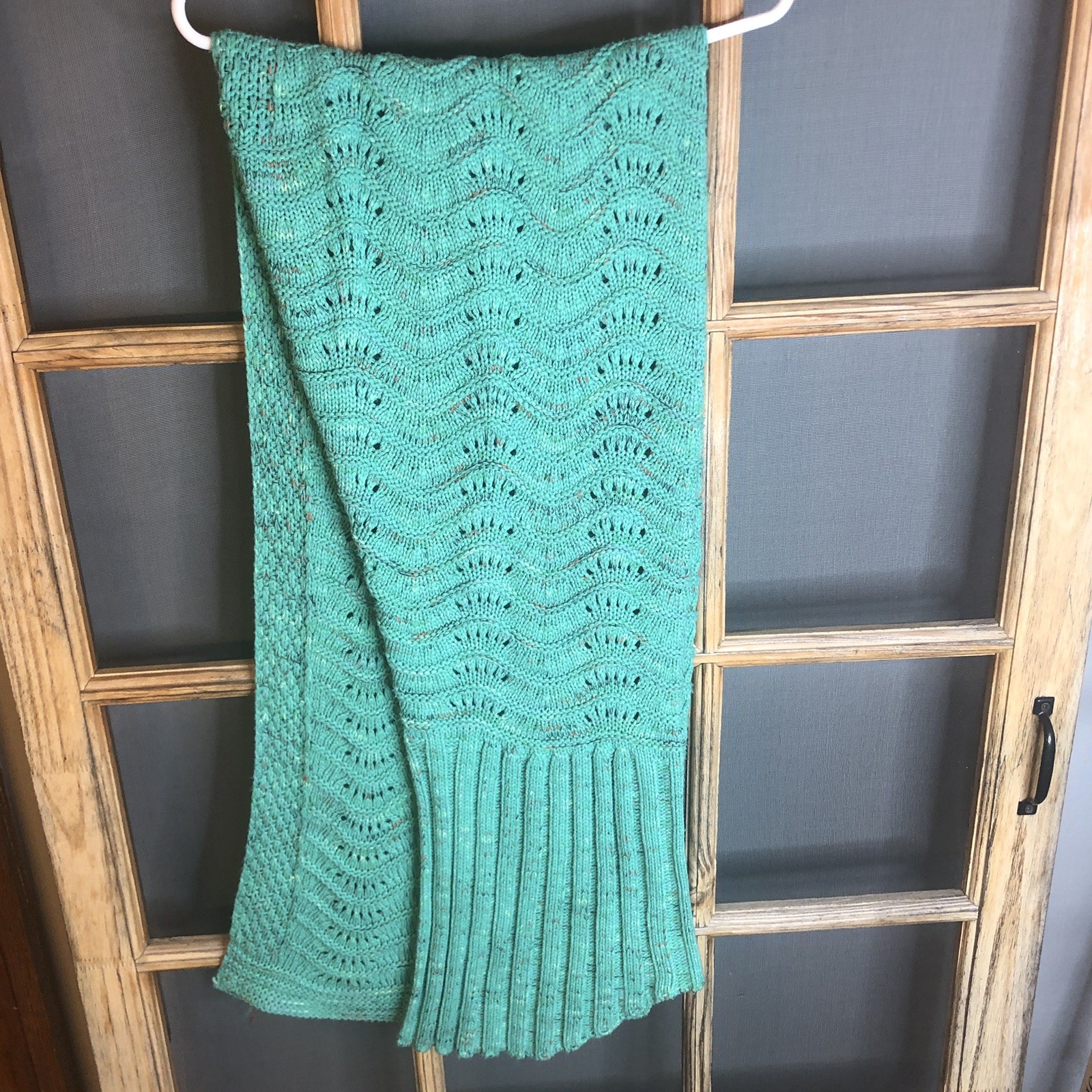 Mermaid Tail Green Knit Tube 10 Inches Across 64″ Long 2 Slit Openings
