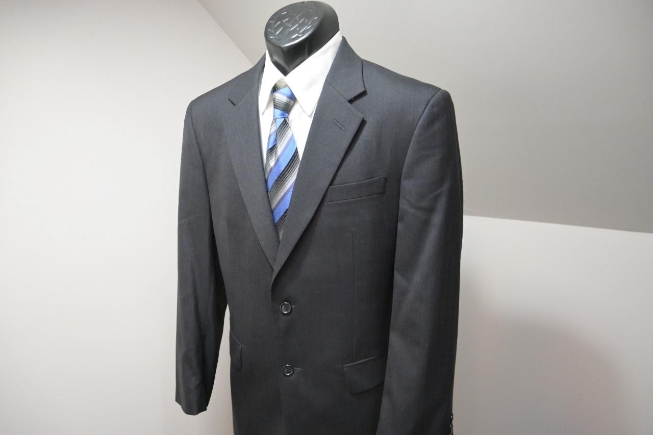 Jos A Bank 100% Wool Striped 2 Piece Suit Pants Jacket Mens Sz 34 x 31 40 R