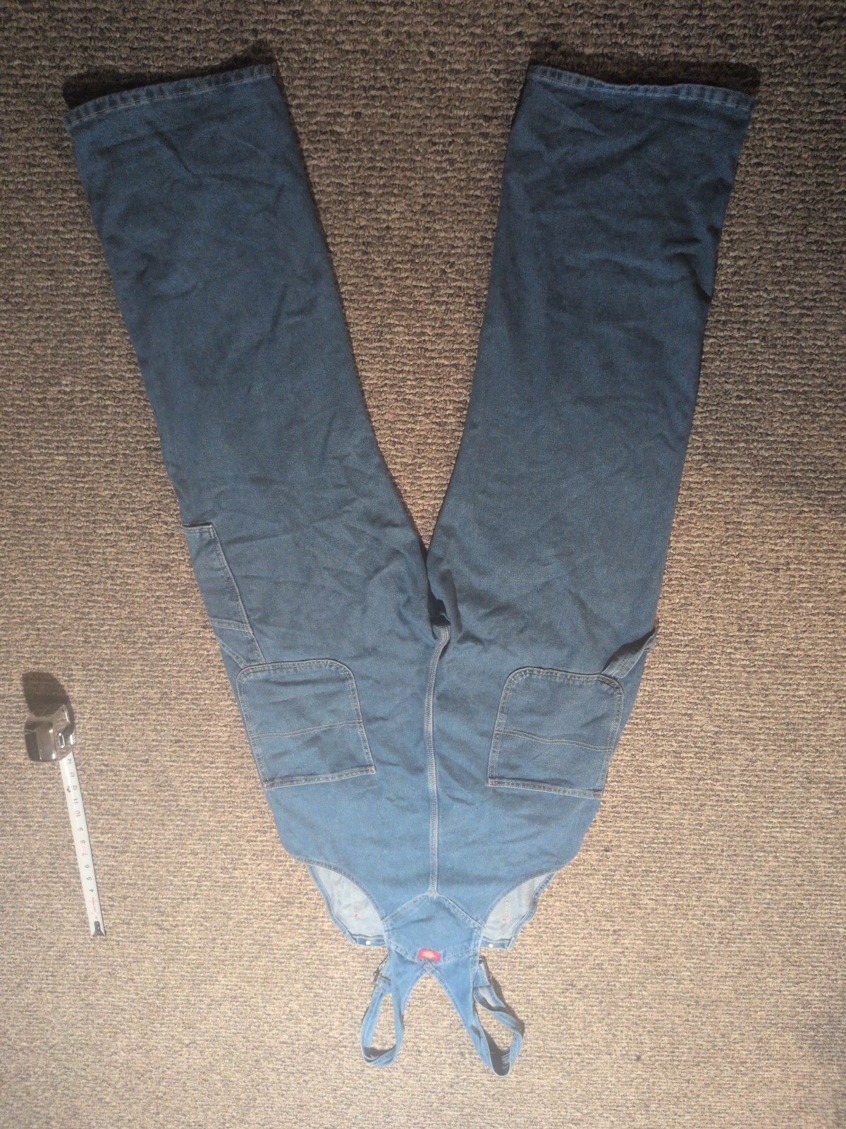 DICKIES Unisex Denim Bib Overalls 36×30 Light Wash. Gently Used. Great Condition