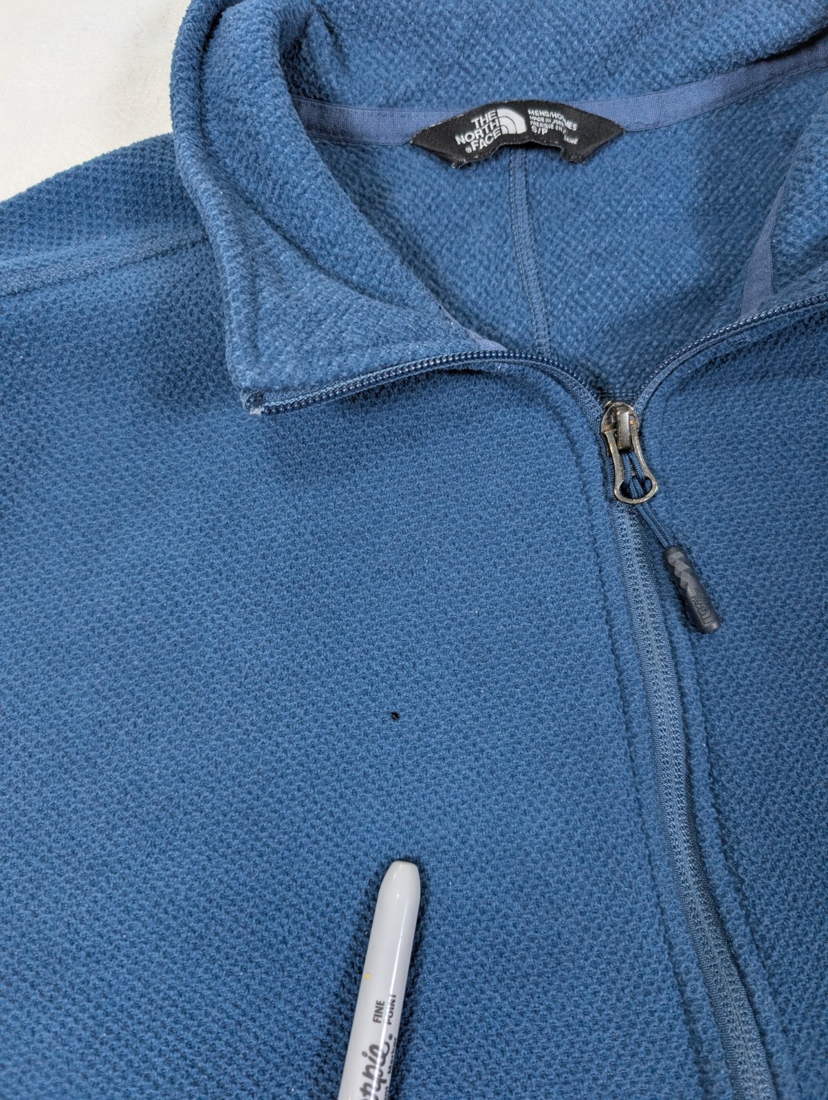 The North Face Men’s S Fleece Jacket Full Zip Long Sleeve Polyester Small Blue