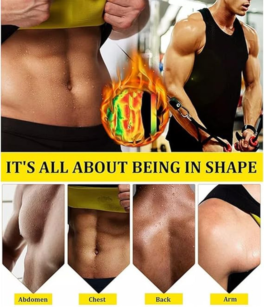 Men Slimming Body Shaper Waist Trainer Tank Top Fat Burn Belly Compression Vest
