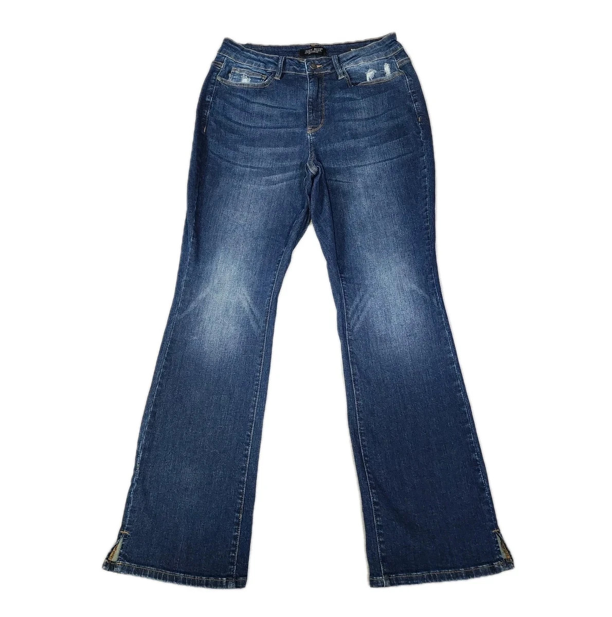 Judy Blue Slim Bootcut Jeans High Rise Dark Wash Blue Denim Plus Size 14W