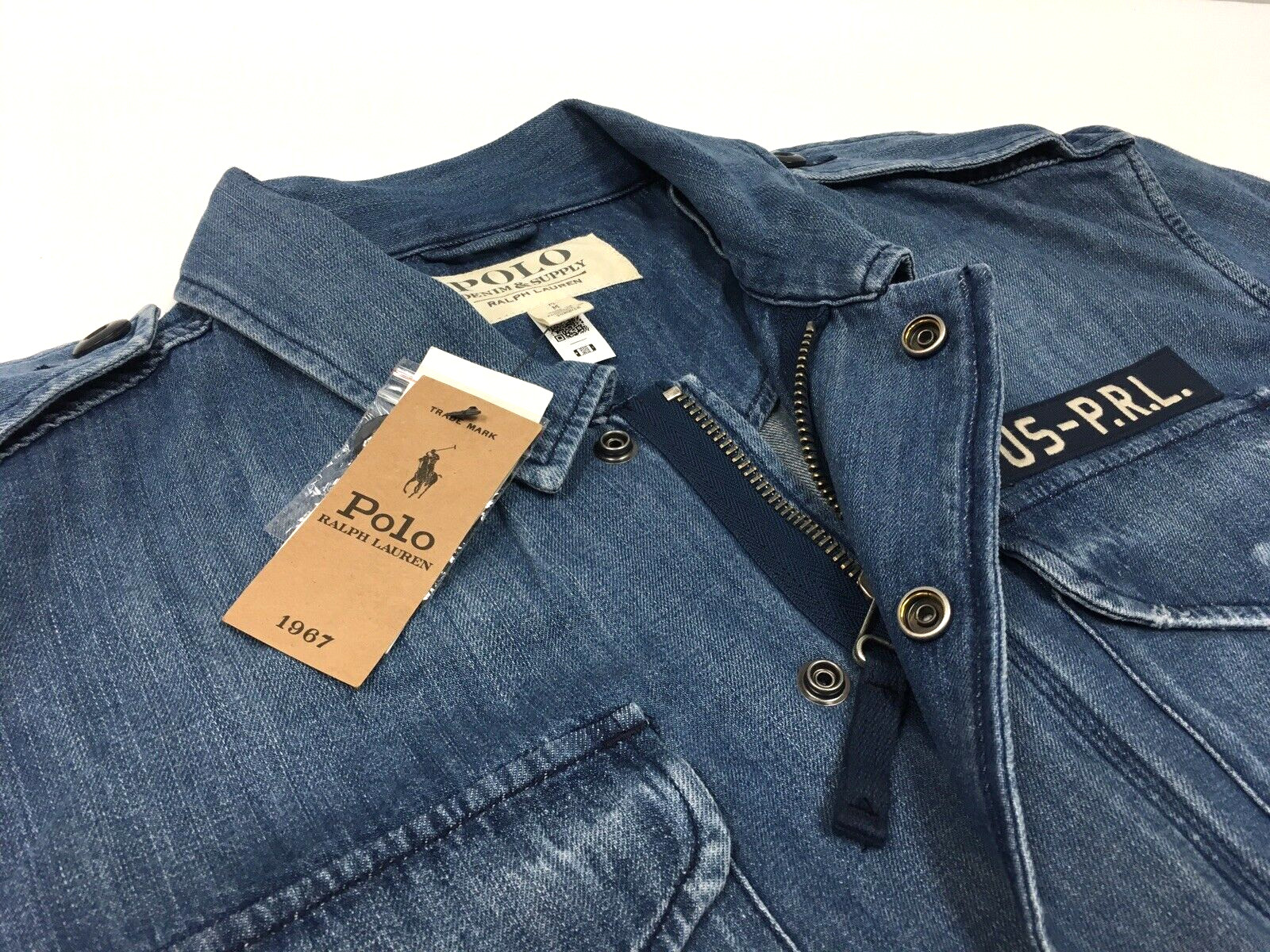 Polo Ralph Lauren Military US Army Paratrooper Officer Denim Jeans Field Jacket