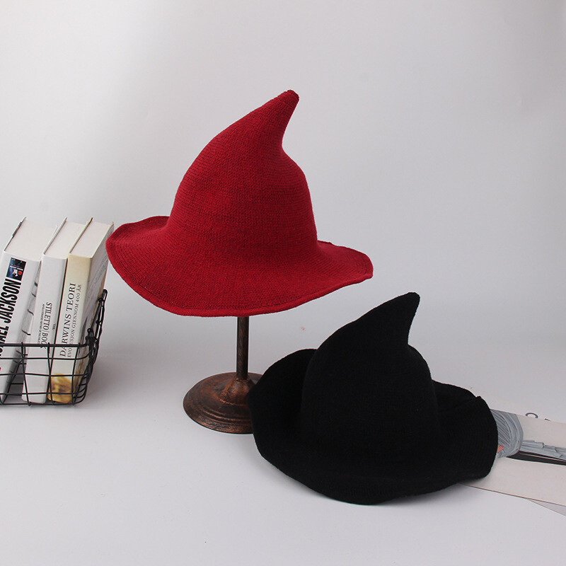 Halloween Creative Wizard Hat Black Velvet Hat Unisex Adult Costume Accessory