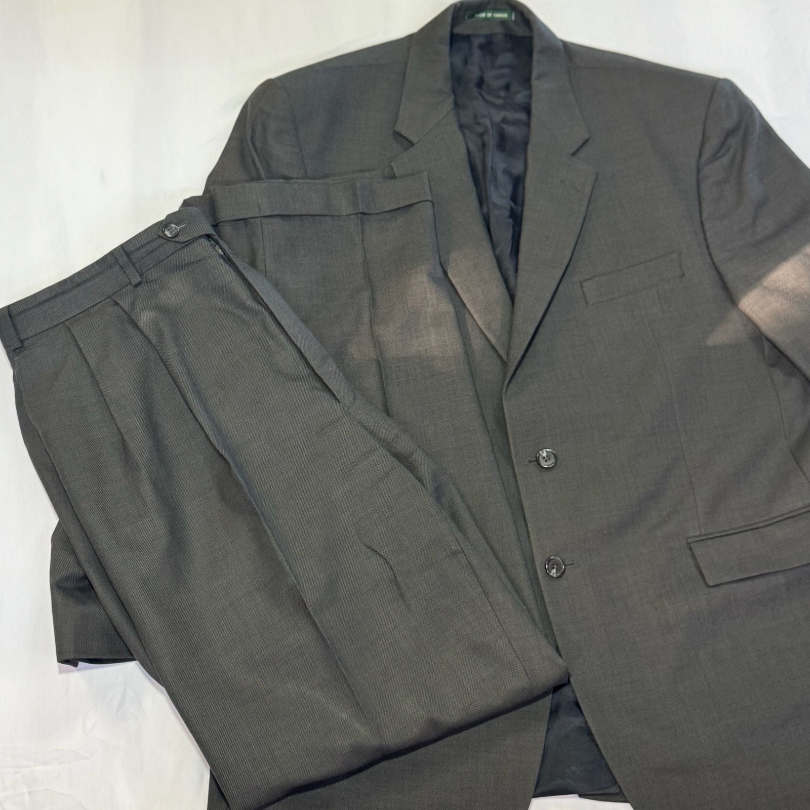 Lauren Ralph Lauren Grey Pure New Wool Two-Button Suit Set