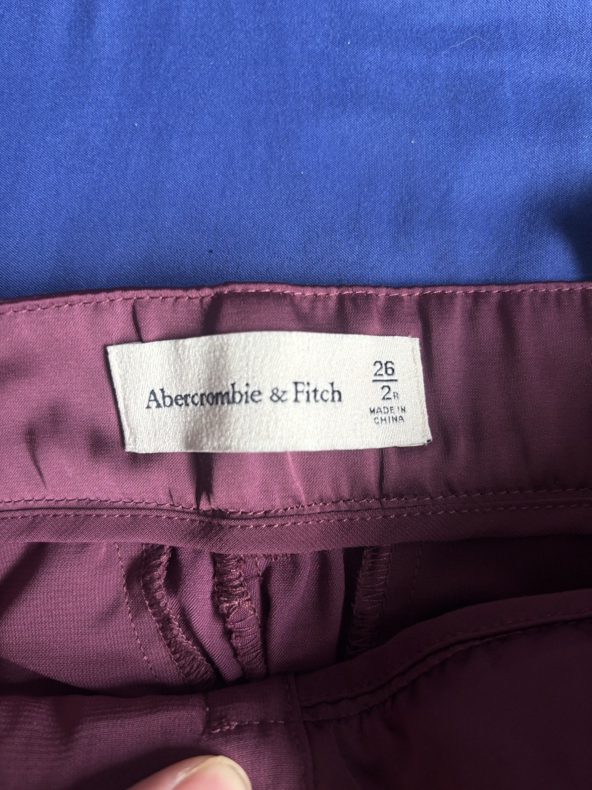 Abercrombie Fitch Women’s 2 Piece Plisse Set Burgandy Size 26 / 2R NWT
