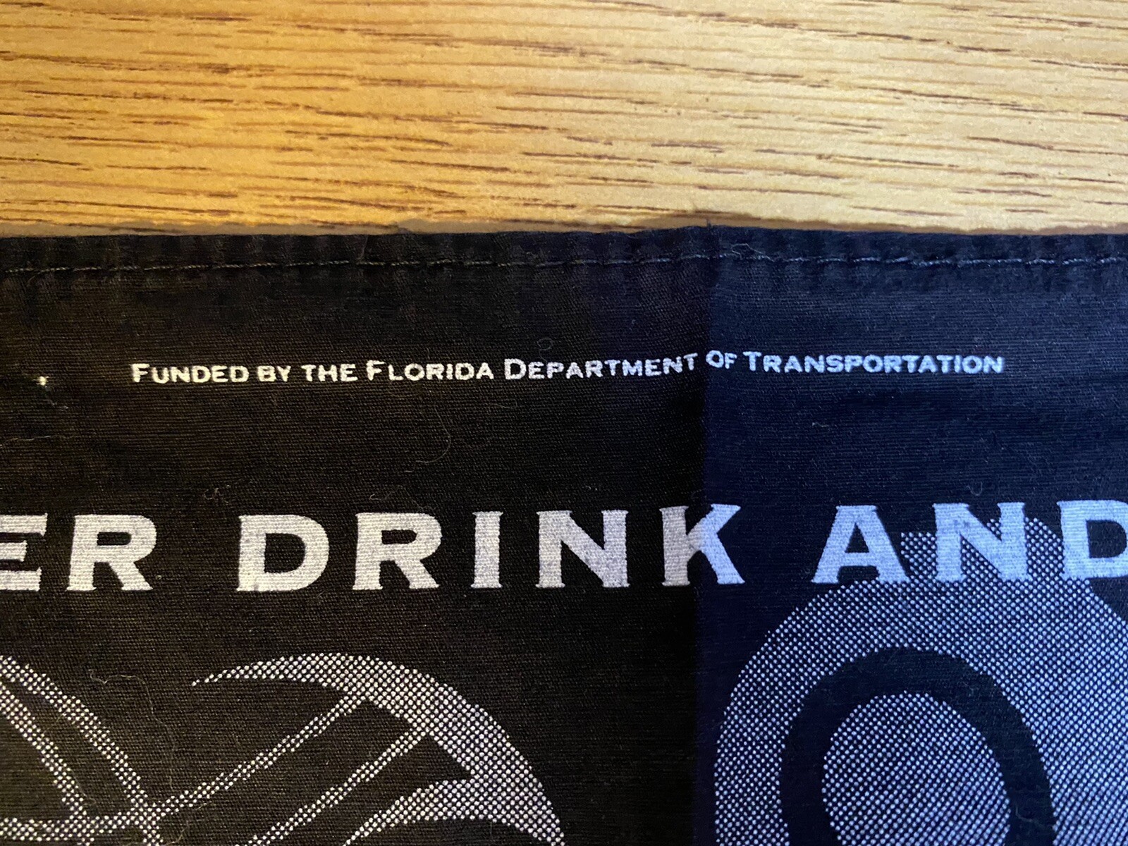“None For The Road” Never Drink And Ride- Motorcycle Black & White Bandana-20X22