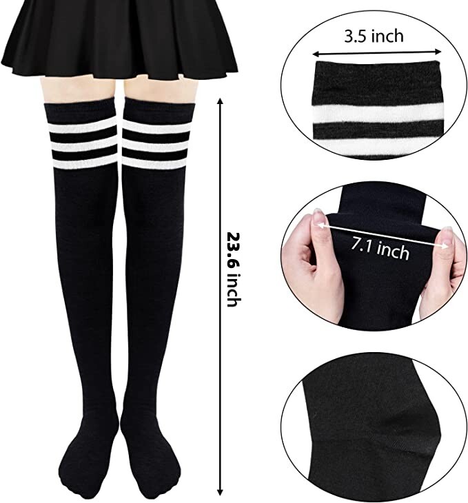 Girls Ladies Women Thigh High Over the Knee Socks Extra Long Cotton Stockings US