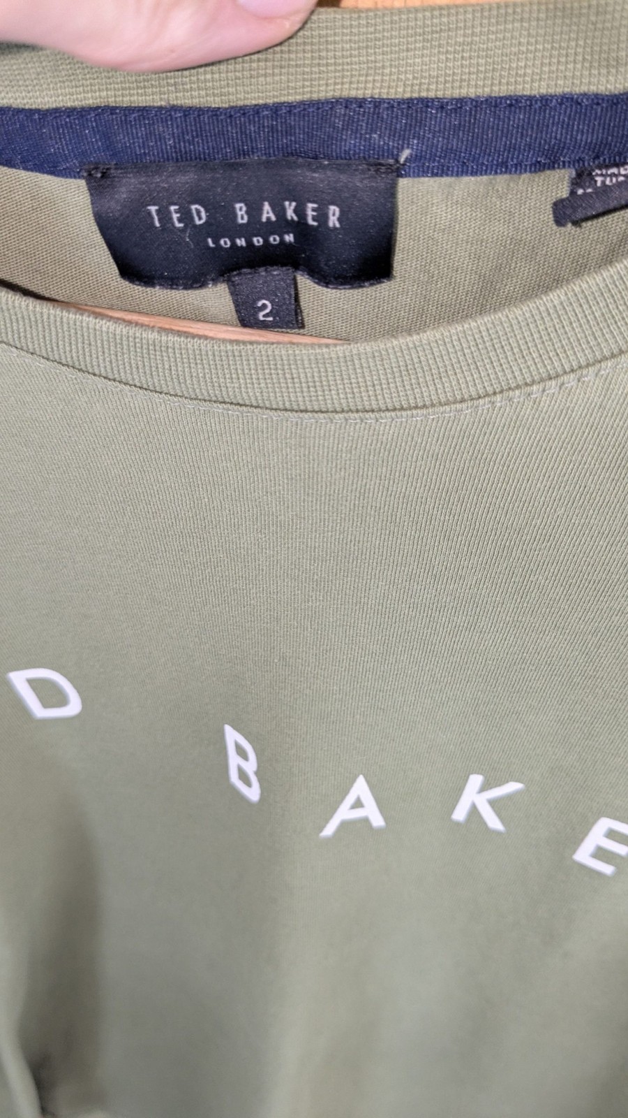 Ted Baker Green Cotton Logo T-Shirt UK 12