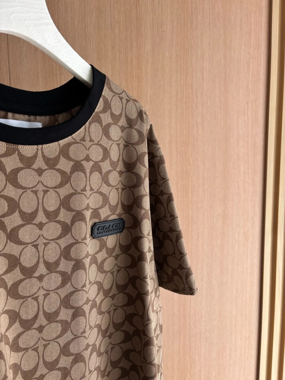 NWT COACH Women Men’s Unisex Black Brown printed T Shirt Organic Cotton