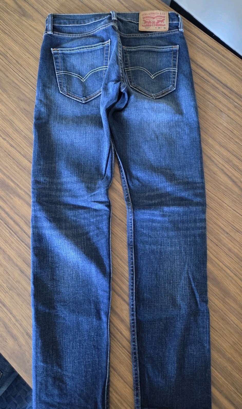 Levi’s 512 Men’s Blue Jeans 28×30 Slim Taper Fit Dark Denim