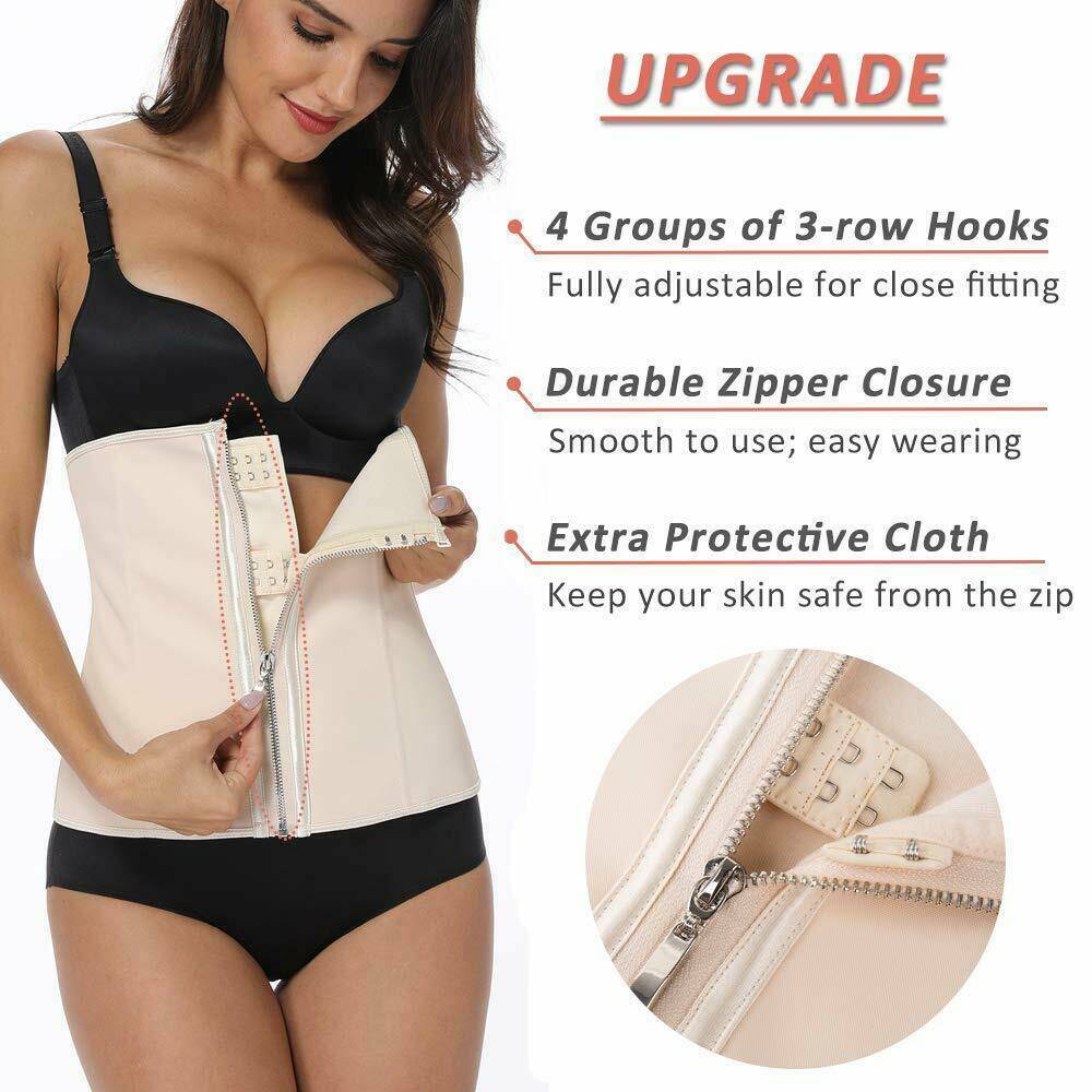 Fajas Colombianas LATEX Waist Trainer Cincher Girdle Zip Shapewear Corset Shaper