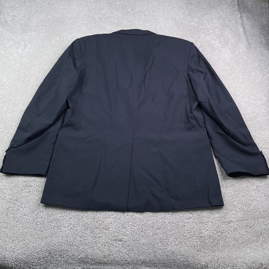 LL Bean Blazer Mens 44 Regular Blue Worsted Wool Single Vented Sport Coat Jacket