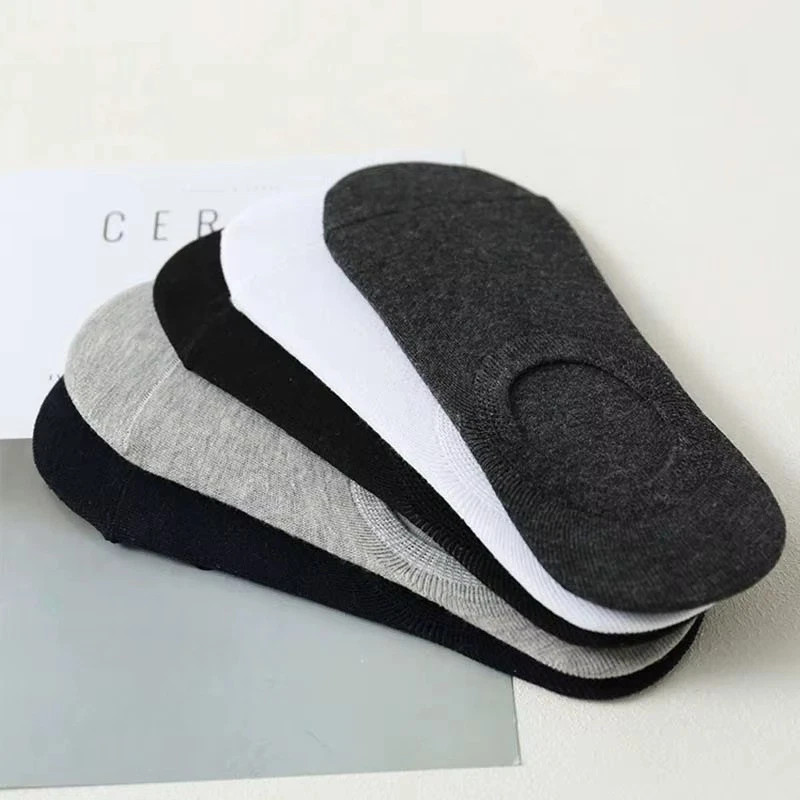 5 Pairs Men Invisible Boat Socks Cotton No Show Ankle Sock Slippers AntiSlip Lot