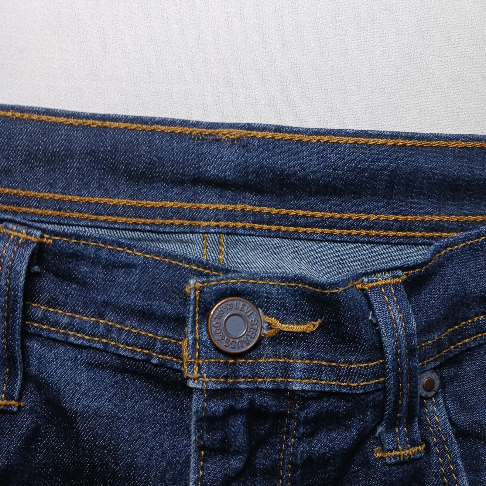 Levi’s 512 Mens Slim Tapered Leg Jeans 34X32 Dark Blue Wash Stretch Denim
