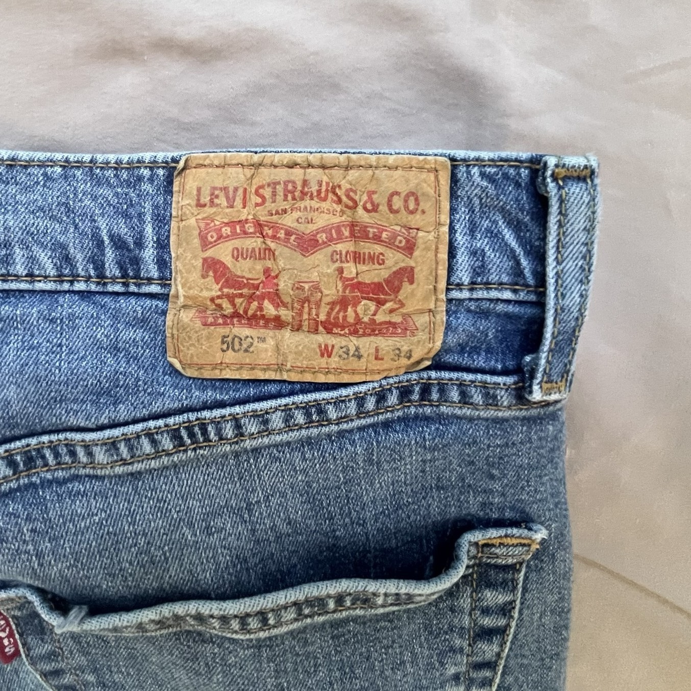 Levi’s 502 Jeans Men’s 34×34 Blue Medium Wash Denim