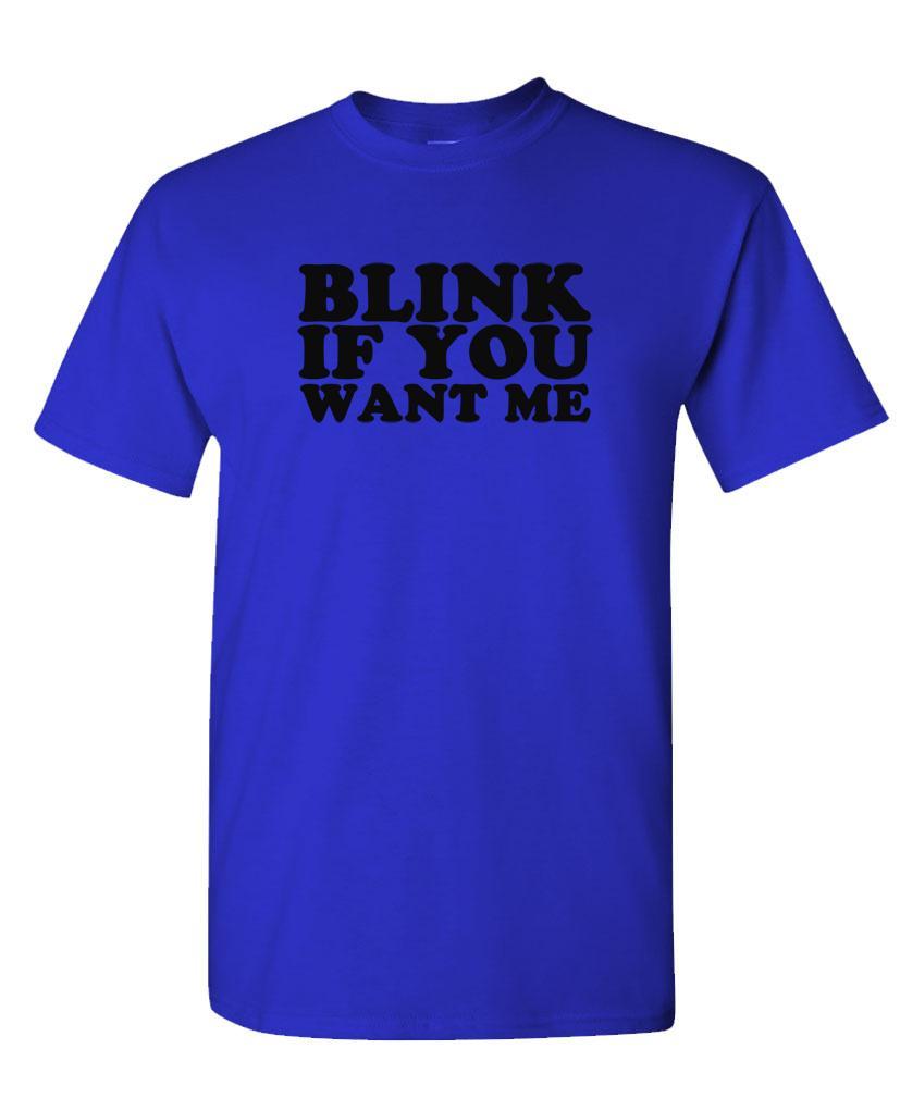 BLINK if you WANT ME (black ink) – Unisex Cotton T-Shirt Tee Shirt