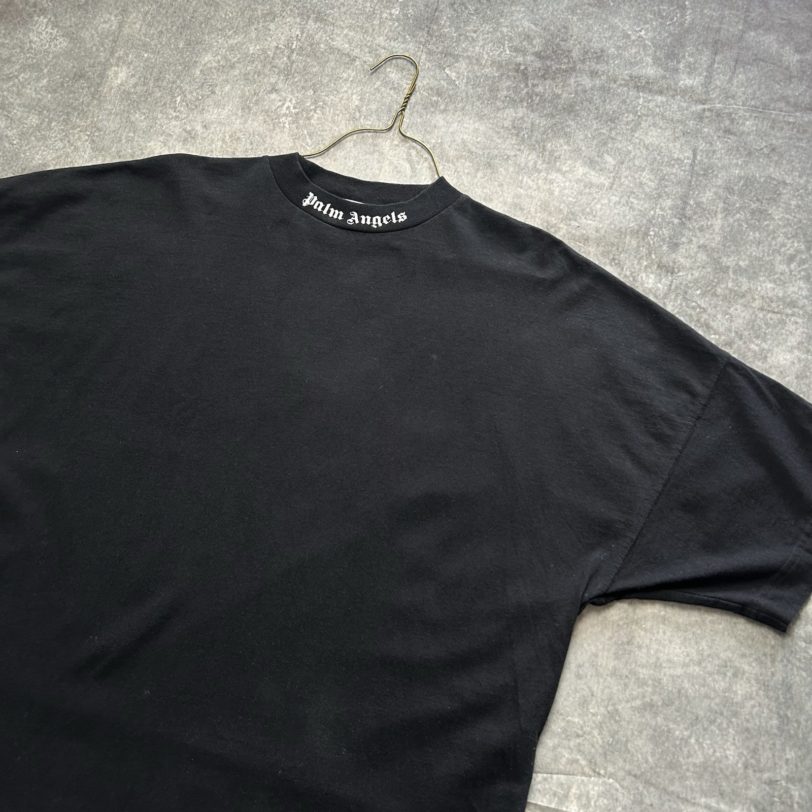 Palm Angels Big Logo T-Shirt Authentic Oversized Fit Men Size XS Black