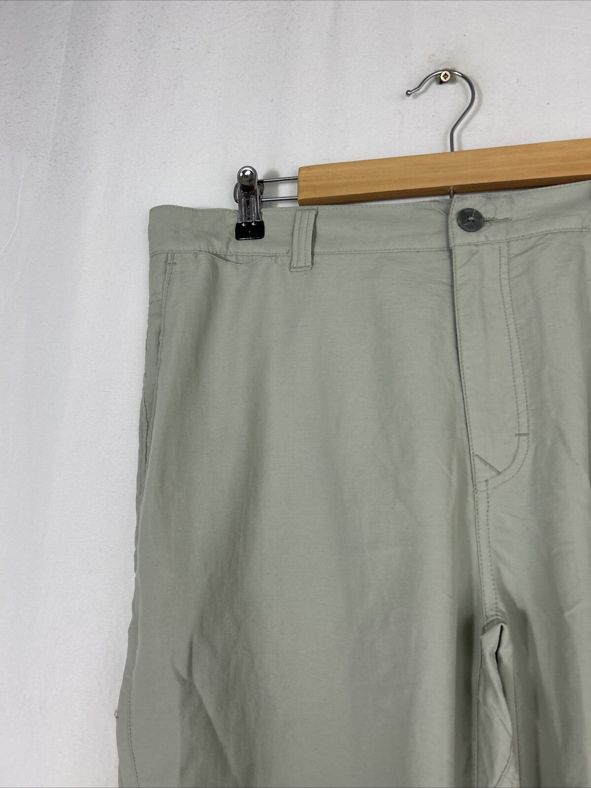 REI Mens 38×32 Beige Hiking Pants Nylon Polyester Cotton Lightweight