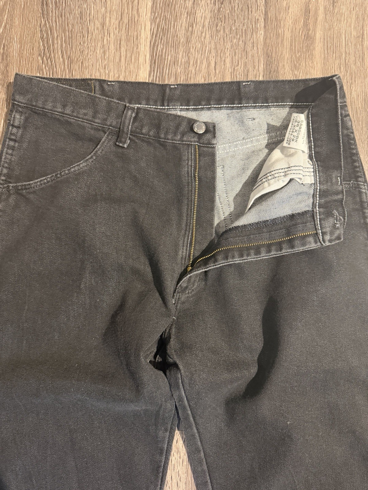 Wrangler Regular Fit Black Jeans Mens 36×29 85900BK Cotton Blend Denim