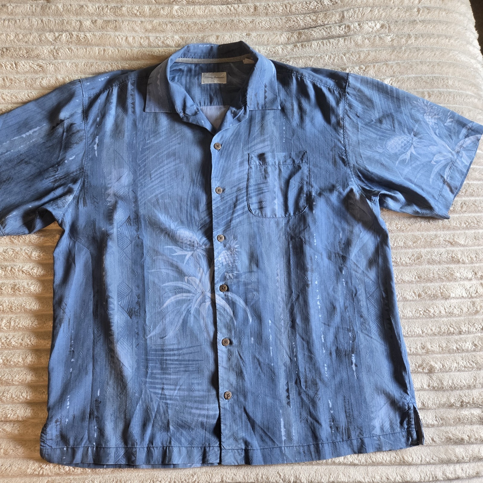 TOMMY BAHAMA Men’s Camp Shirt XL 100% Silk