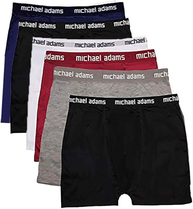 Michael Adams Men’s Multicolors 6Pk Comfort Waist Boxer Brief