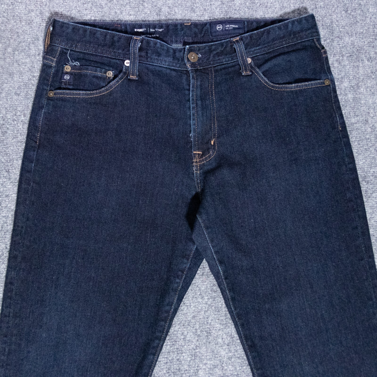 AG Adriano Goldschmeid Everett Slim Straight Blue Stretch Jeans 32×30 Japanese