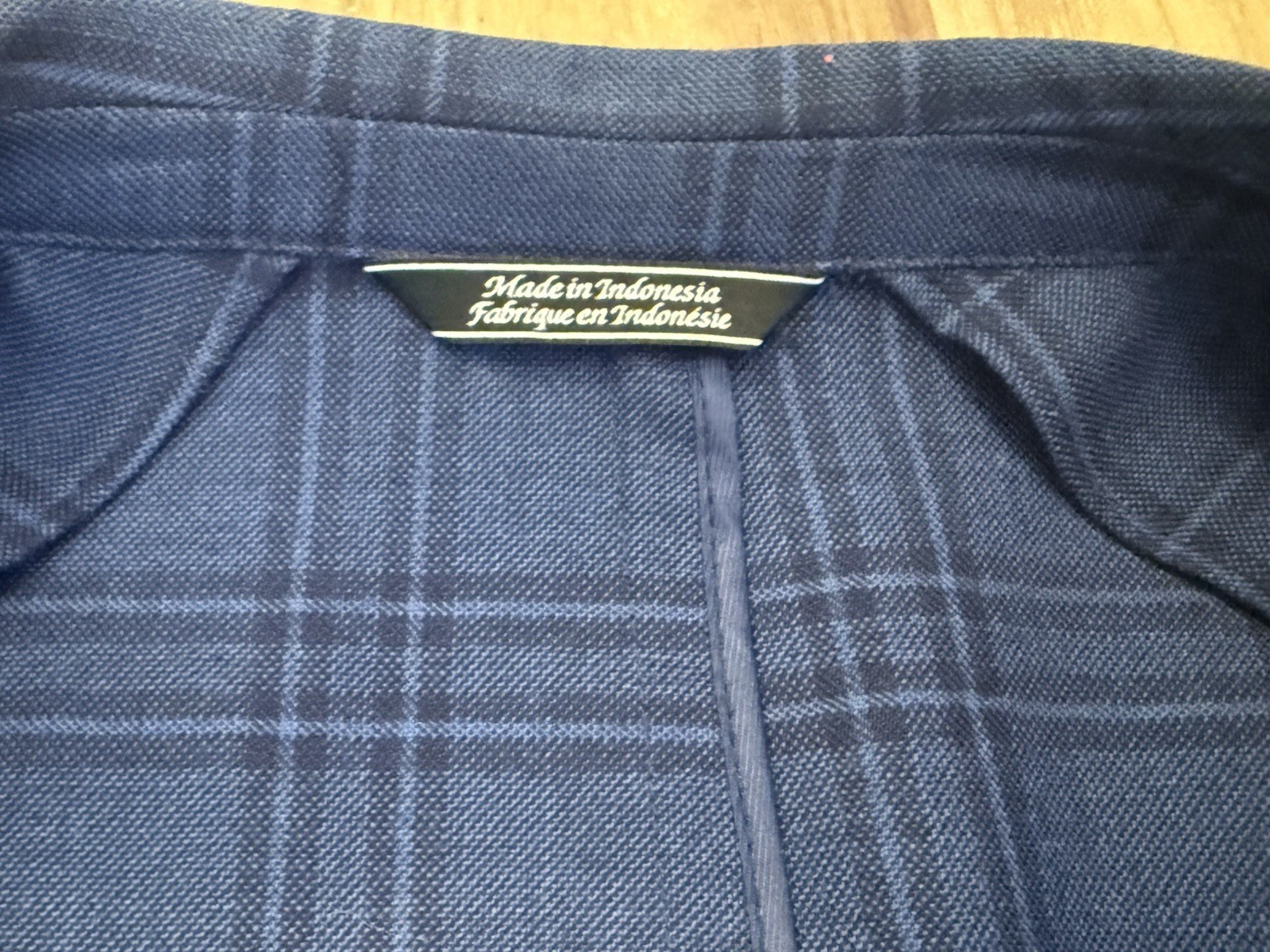 Saks Fifth Avenue 40R Blue Windowpane Wool Sport Coat Blazer 2 Button