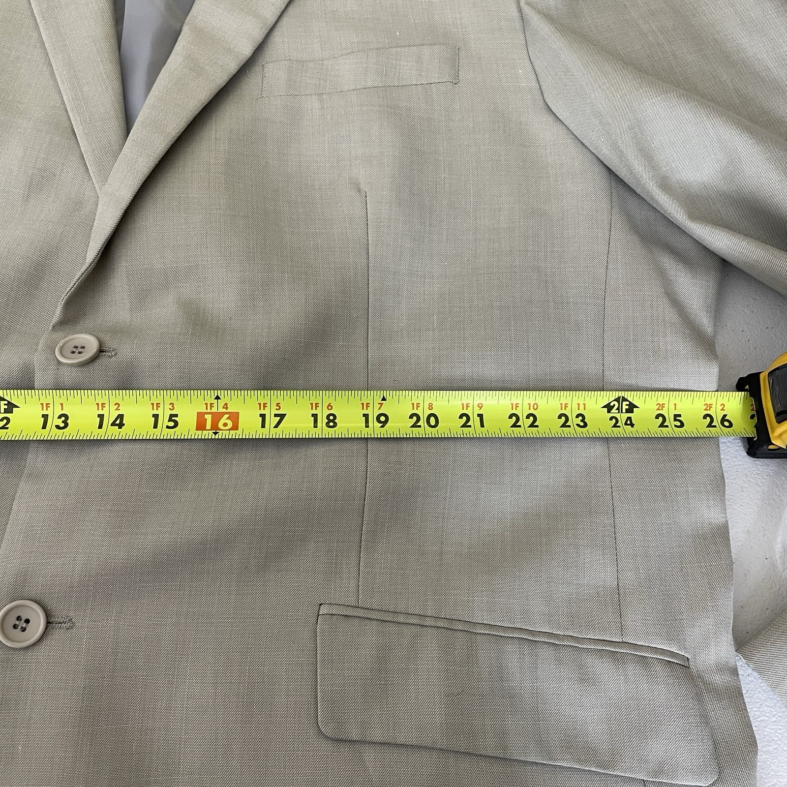Lineage Blazer Jacket Mens 52L Light Grey Polyester Double Vented Two Buttons