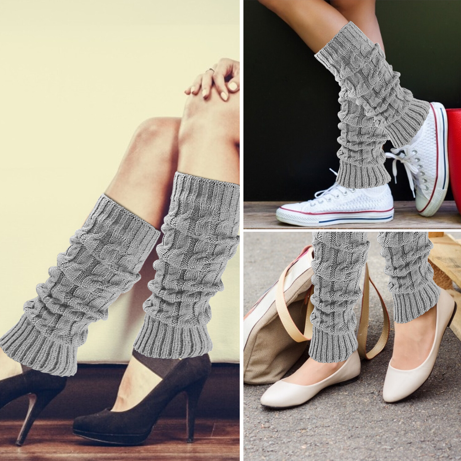 Sock Covers Leg Covers Chunky Wool Pile Sock Covers Fall/Winter Knitted Foot