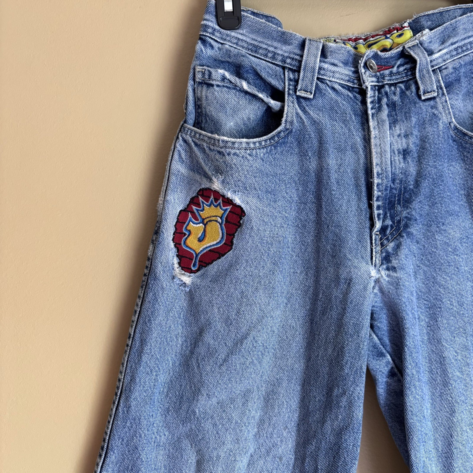 Vintage y2k JNCO Pipes Skater Jeans size 28 Wide Leg Distressed