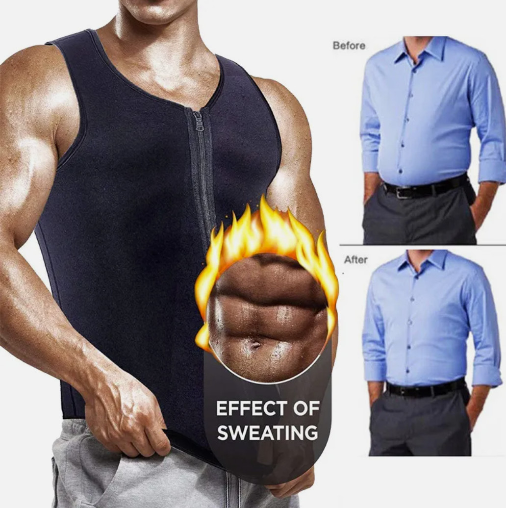 Men Neoprene Sauna Sweat Vest Body Shaper GYM Waist Trainer Fat Burner Shapewear