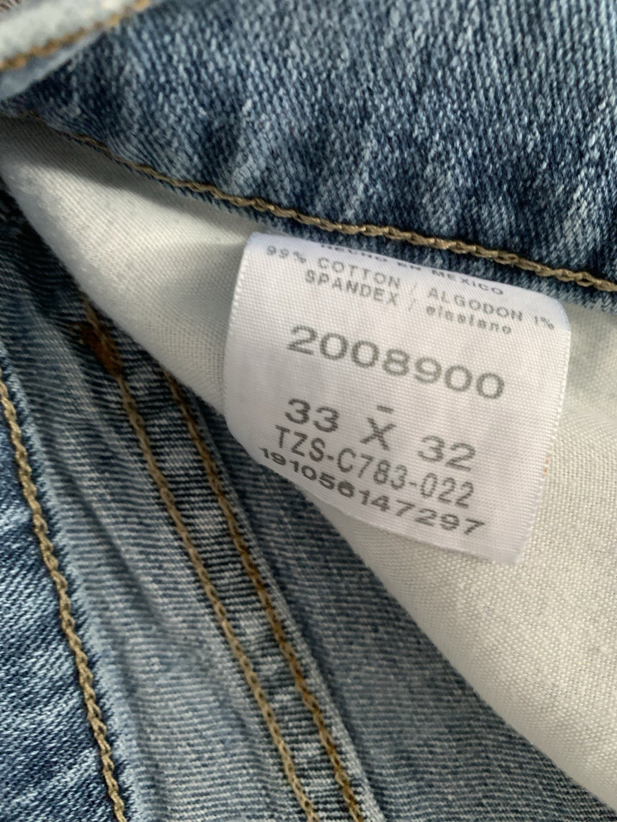 Lee Mens Light Wash Jeans Straight Leg Regular Fit 33 x 32