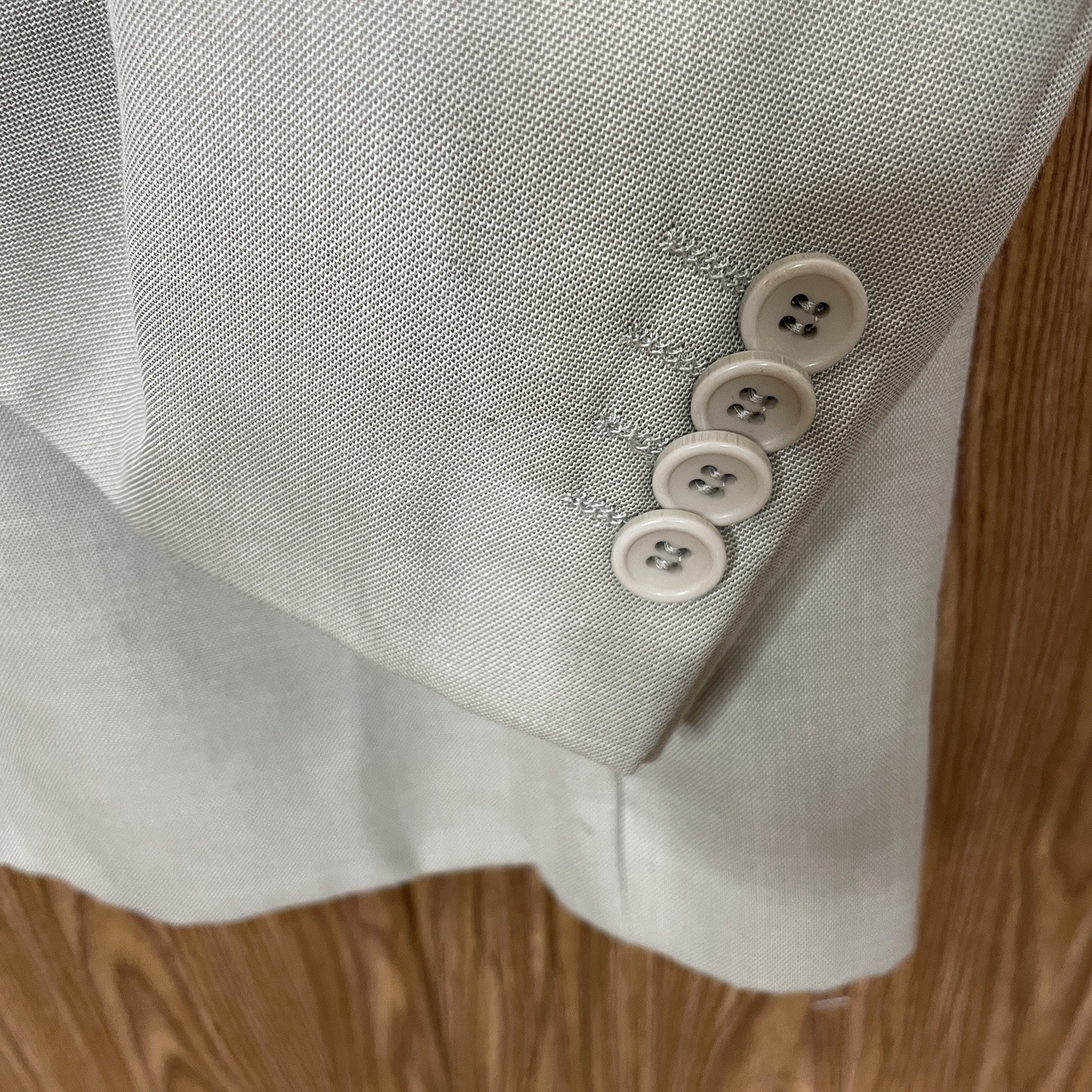 Lineage Blazer Jacket Mens 52L Light Grey Polyester Double Vented Two Buttons