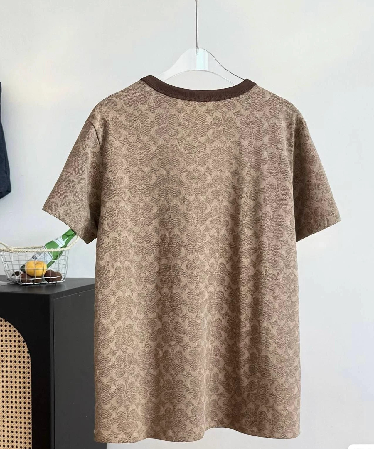 NWT COACH Women’s Unisex Brown full printed Embroidered Snoopy T-shirt COTTON