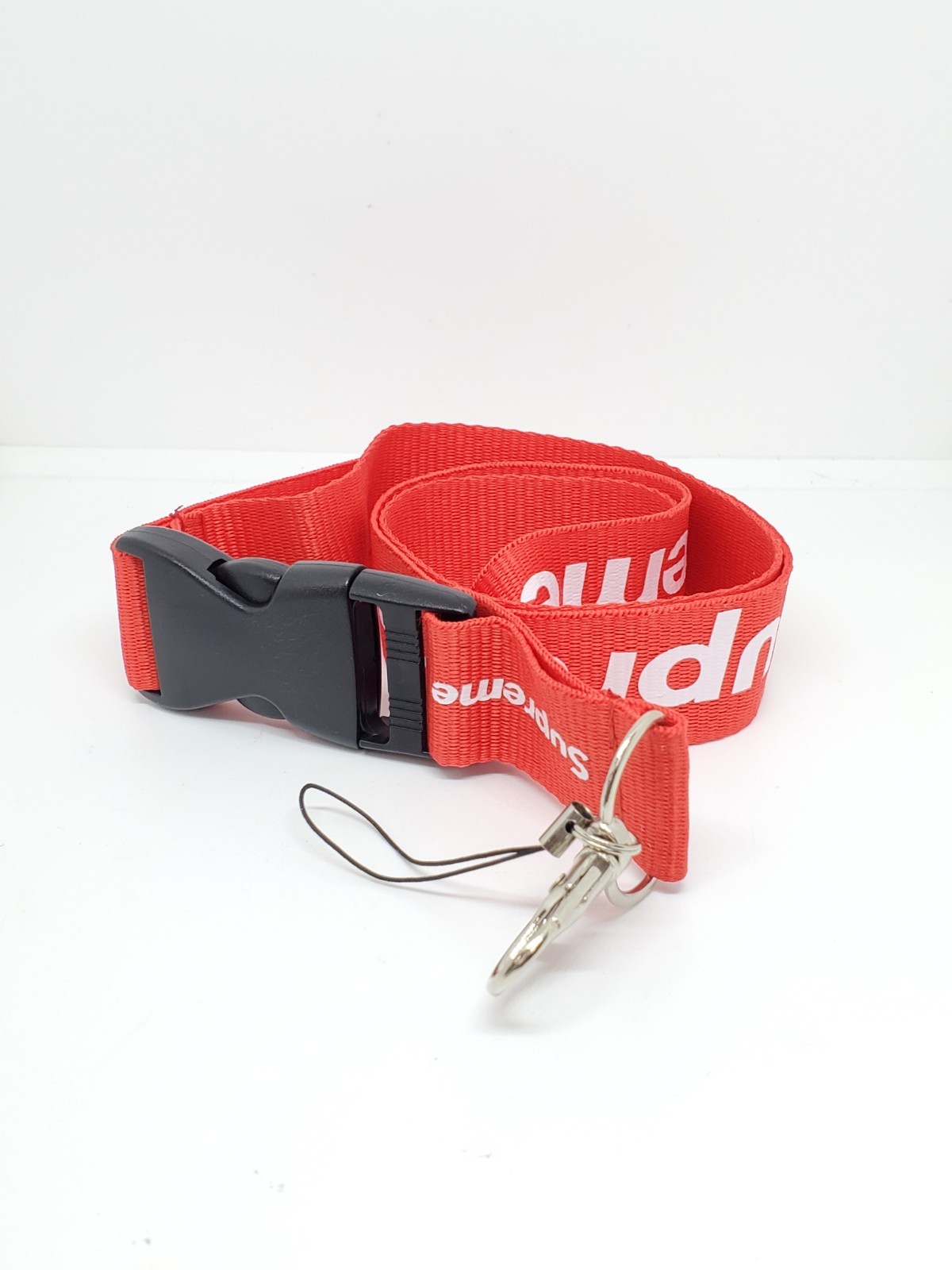 Supreme Keychain Lanyard Multifunctional Neck Strap Red Nylon