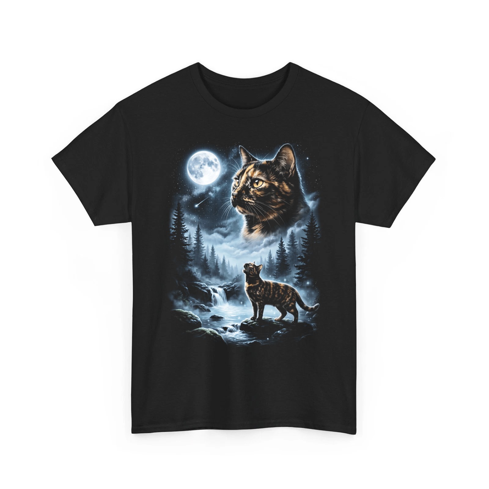 Tortoiseshell Cat Howling at Moon 90’s Tortie Cat Lover Retro Unisex T-Shirt