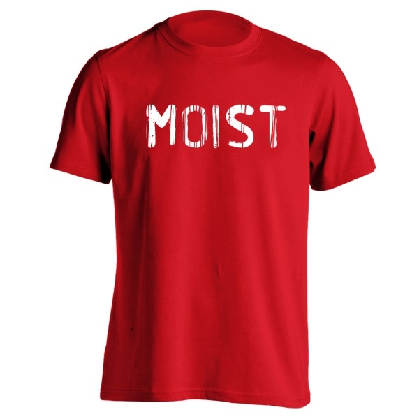 Moist (White Ink) Funny Humor Rude Xxx Party Red Basic Men’s T-Shirt