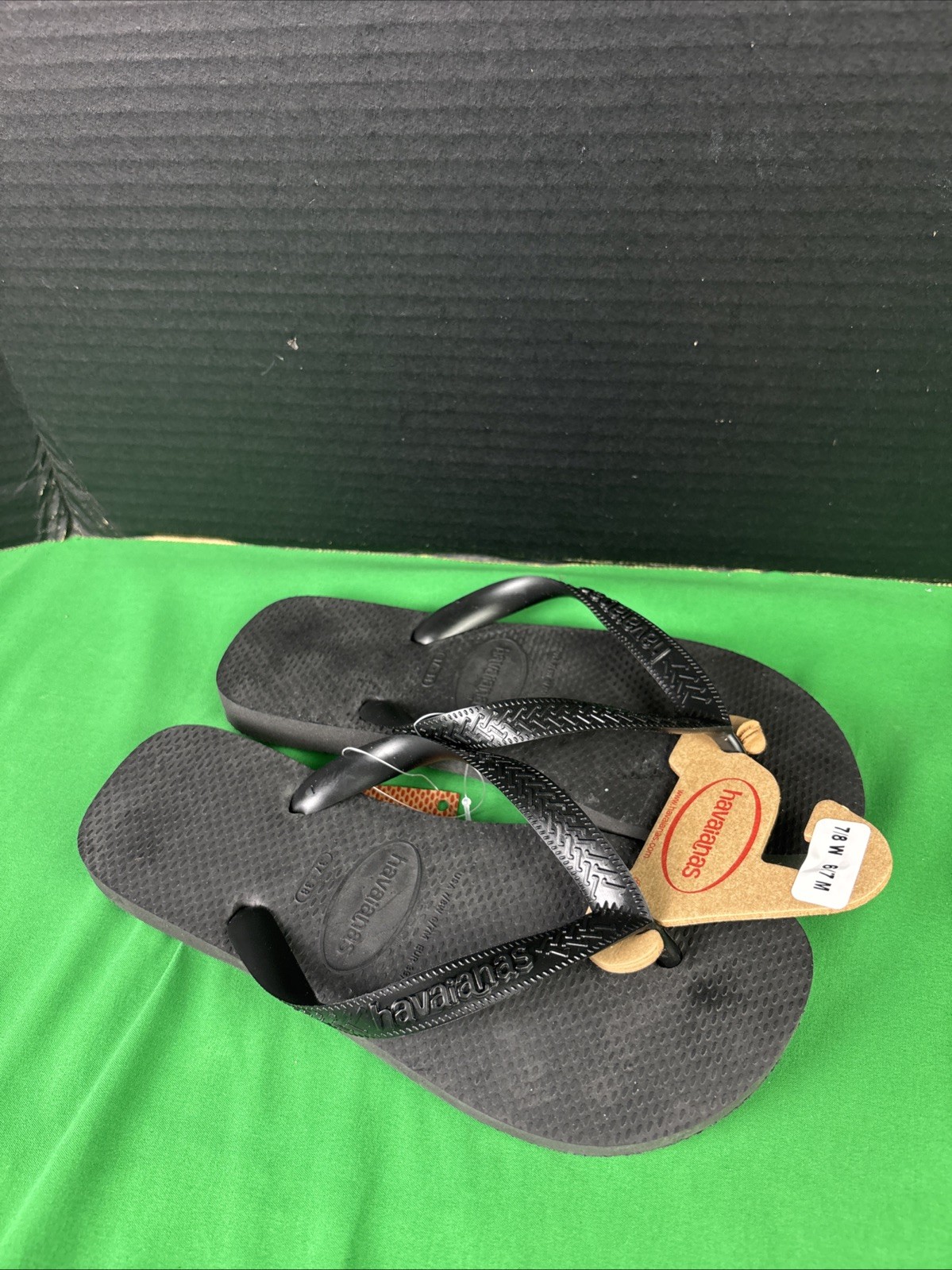 Havaianas Unisex Cushioned Footbed Flip Flop Size 7/8 W – 6/7 M Black
