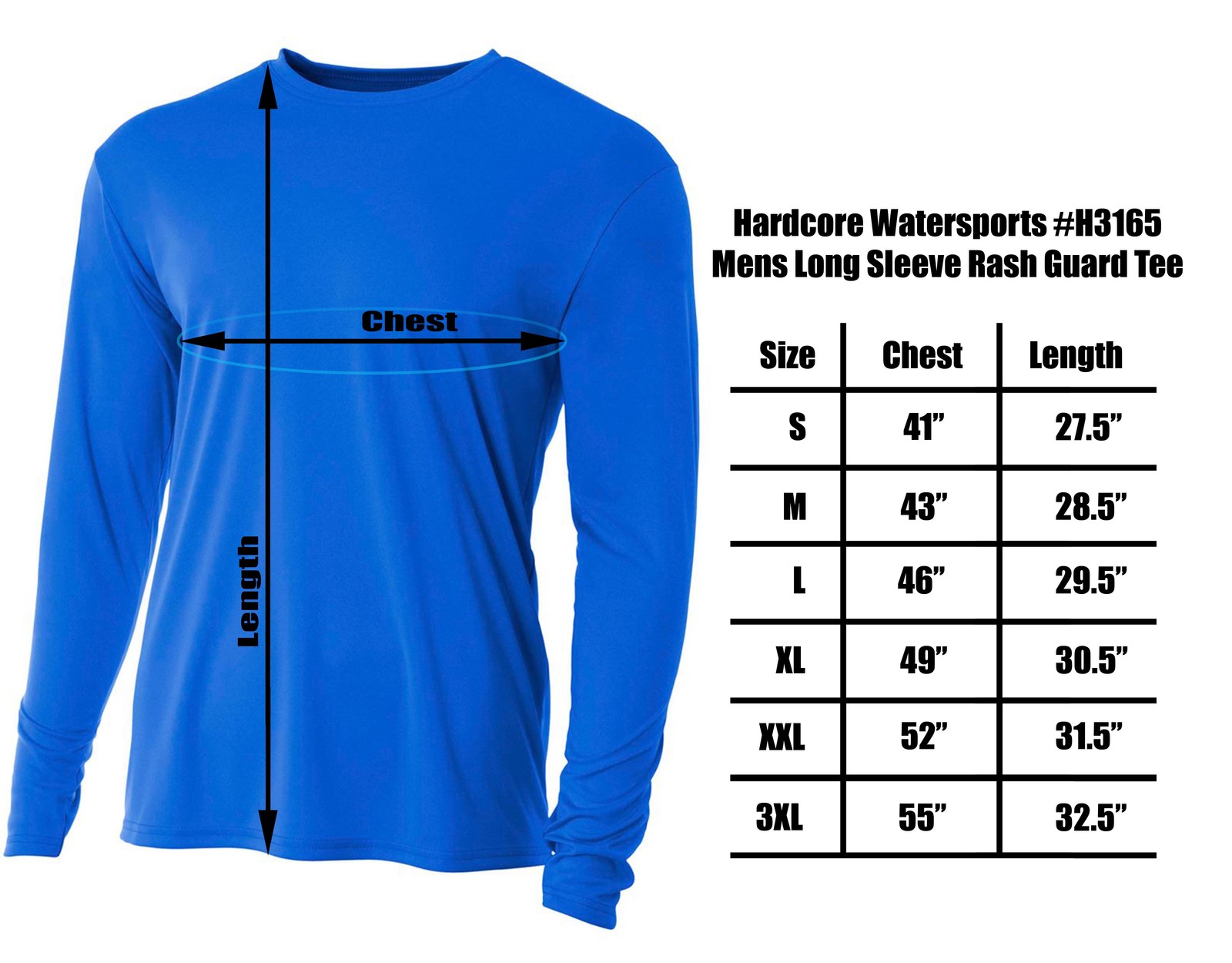 Hardcore Men’s Long Sleeve Rash Guard Surf Shirt – Relaxed Fit Swimwear Designed