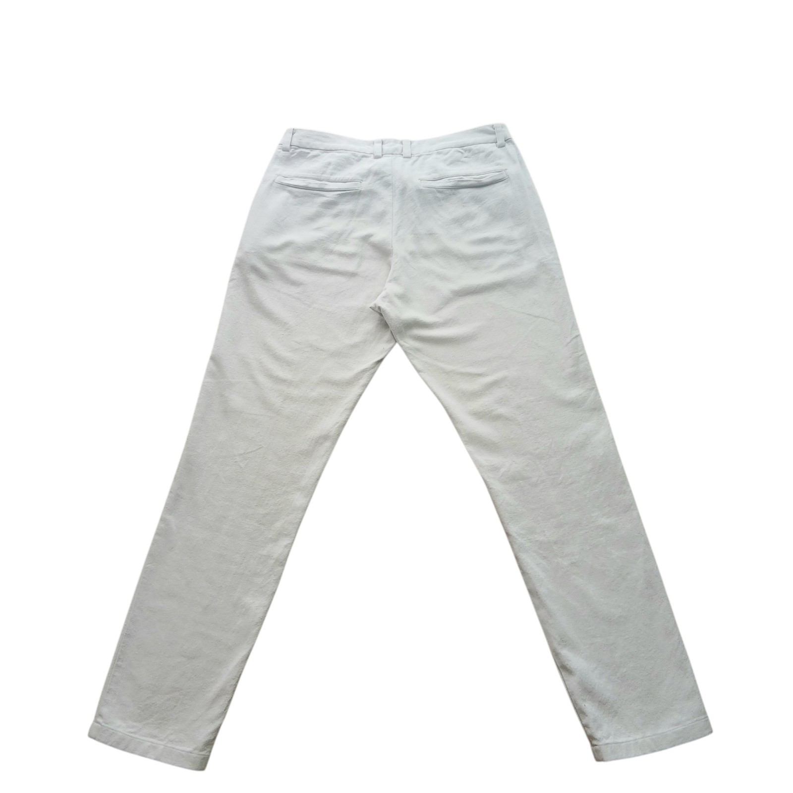 evam eva Cotton Silk Pants Ivory Off White Trousers Slub Made in Japan Minimalis