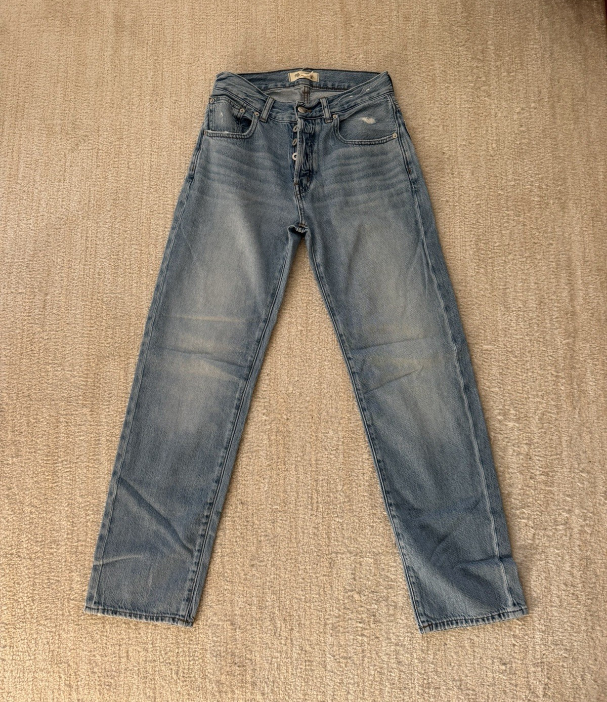 Madewell Women’s The Dean Easy Straight Jeans 5-Pocket Button Size 23