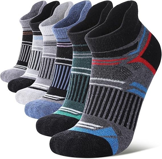 6 Pairs Merino Wool Ankle Running Hiking Socks Compression Support Breathable Th