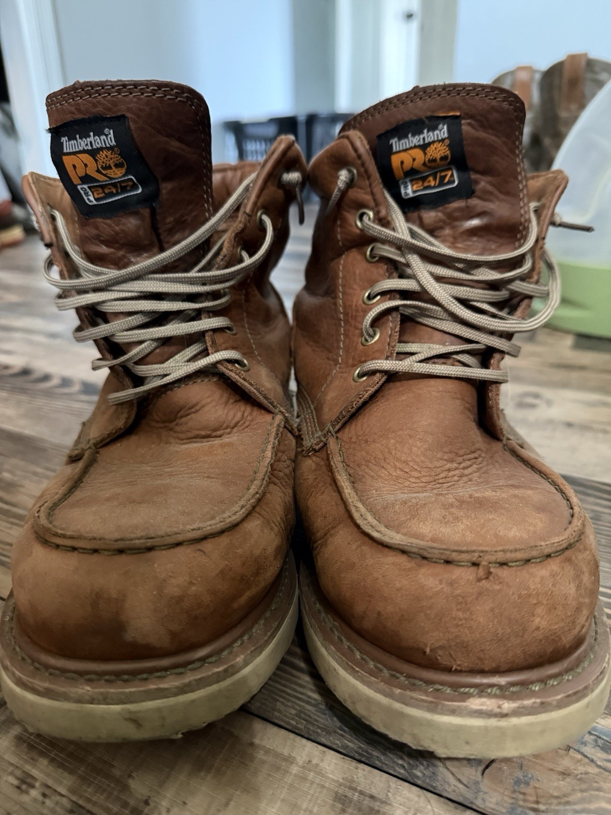 Nice Timberland Pro Series 24/7 Men’s 10.5 Wide Leather Boots Lace Up