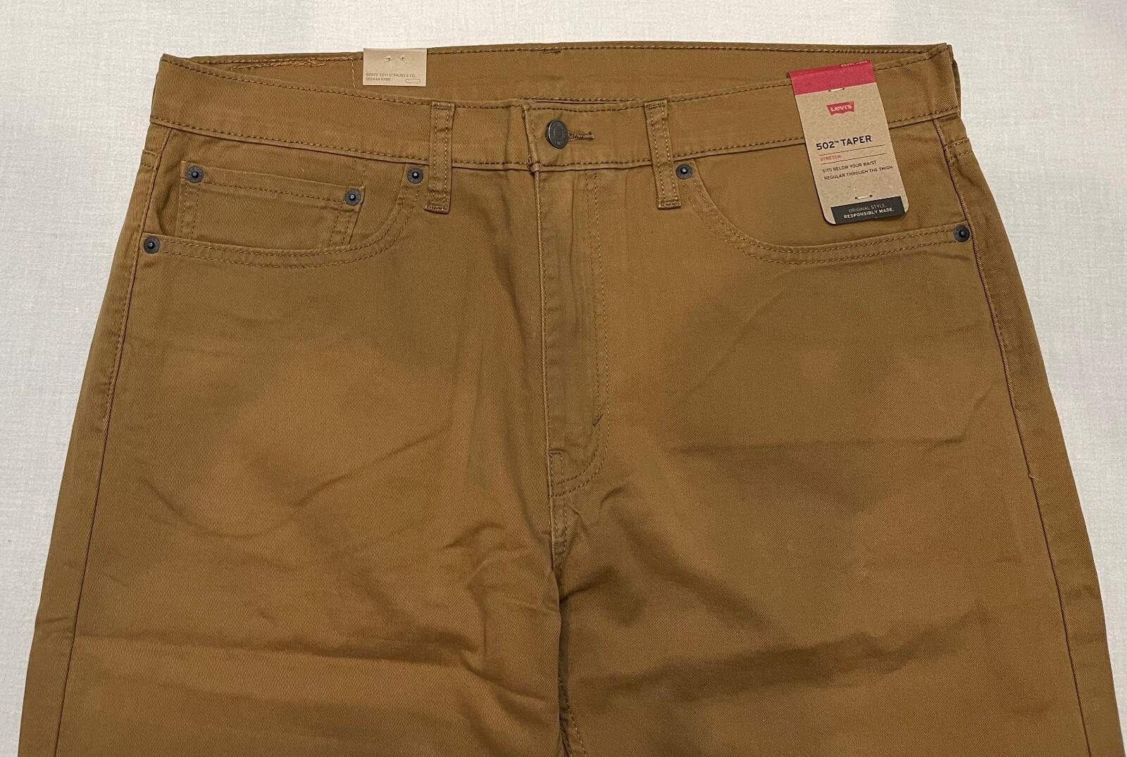 Mens Levis 502 Regular Taper Stretch Jeans Caraway (Brown) 32, 33, 34, 36 #0100