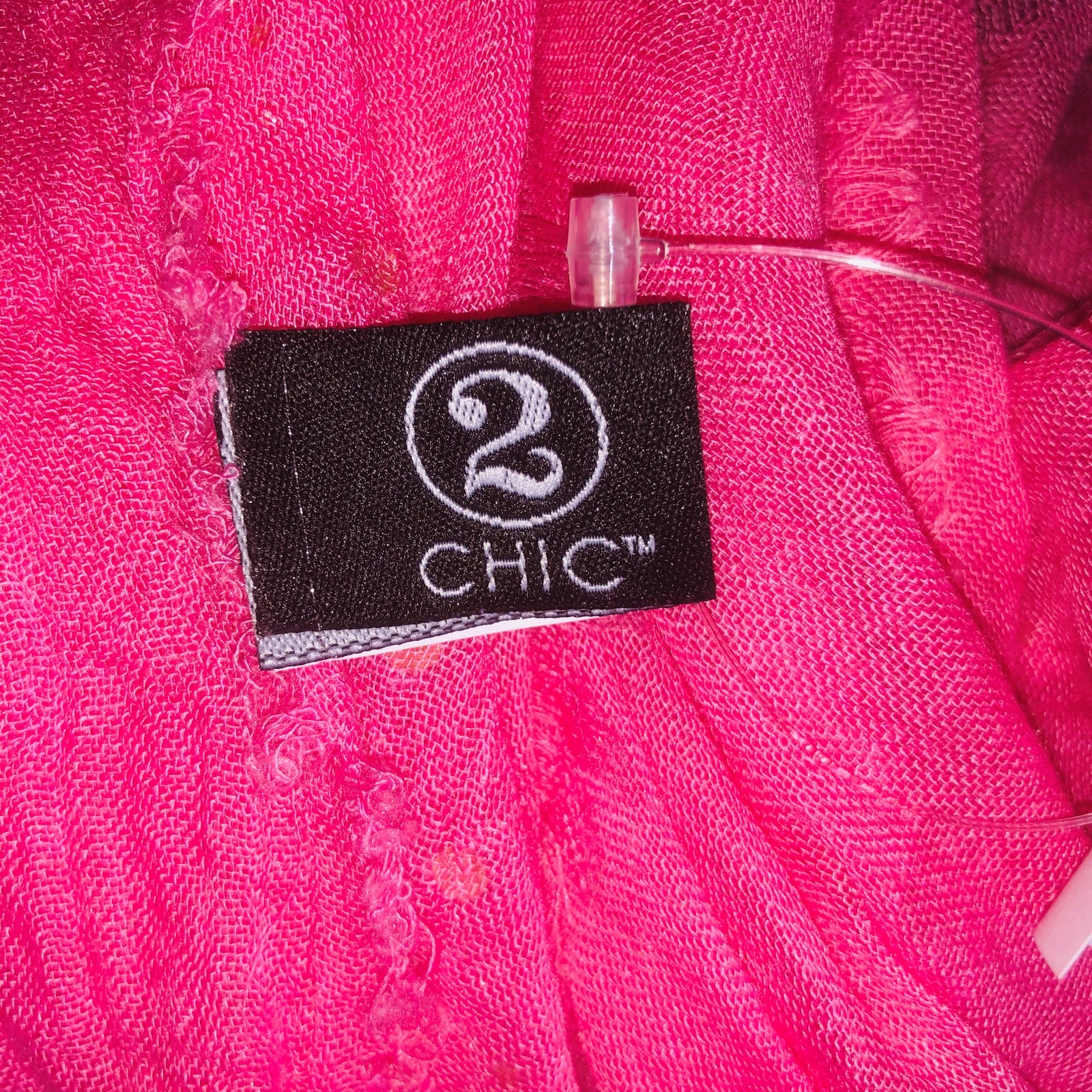 2 Chic Women Scarf Oversized Pink Silver Studded Multifunctional Y2K Revival NEW