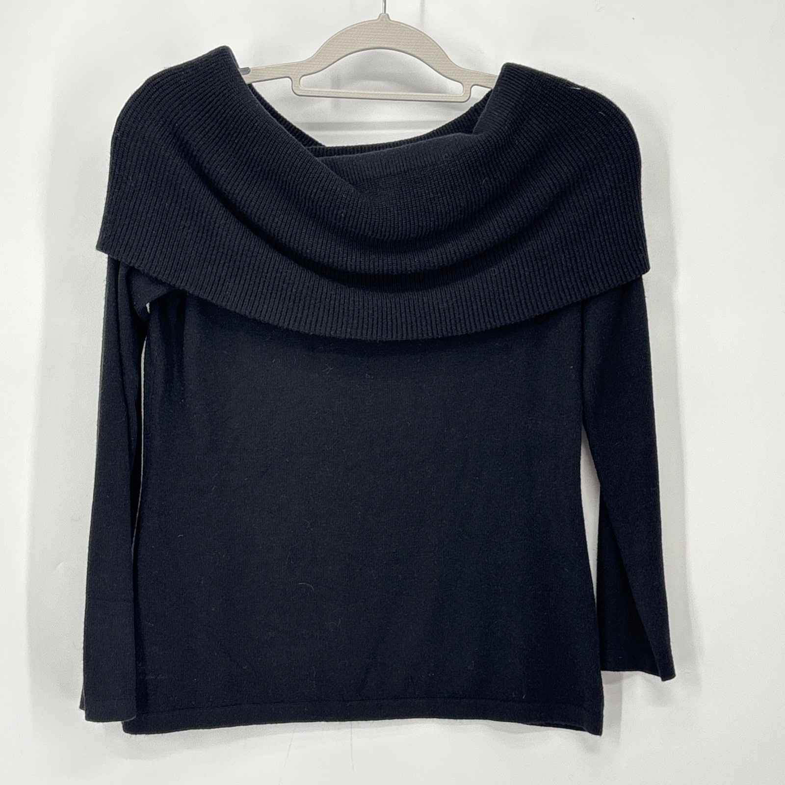 Lilly Pulitzer Sweater Medium Black Christin Off The Shoulder Long Sleeve