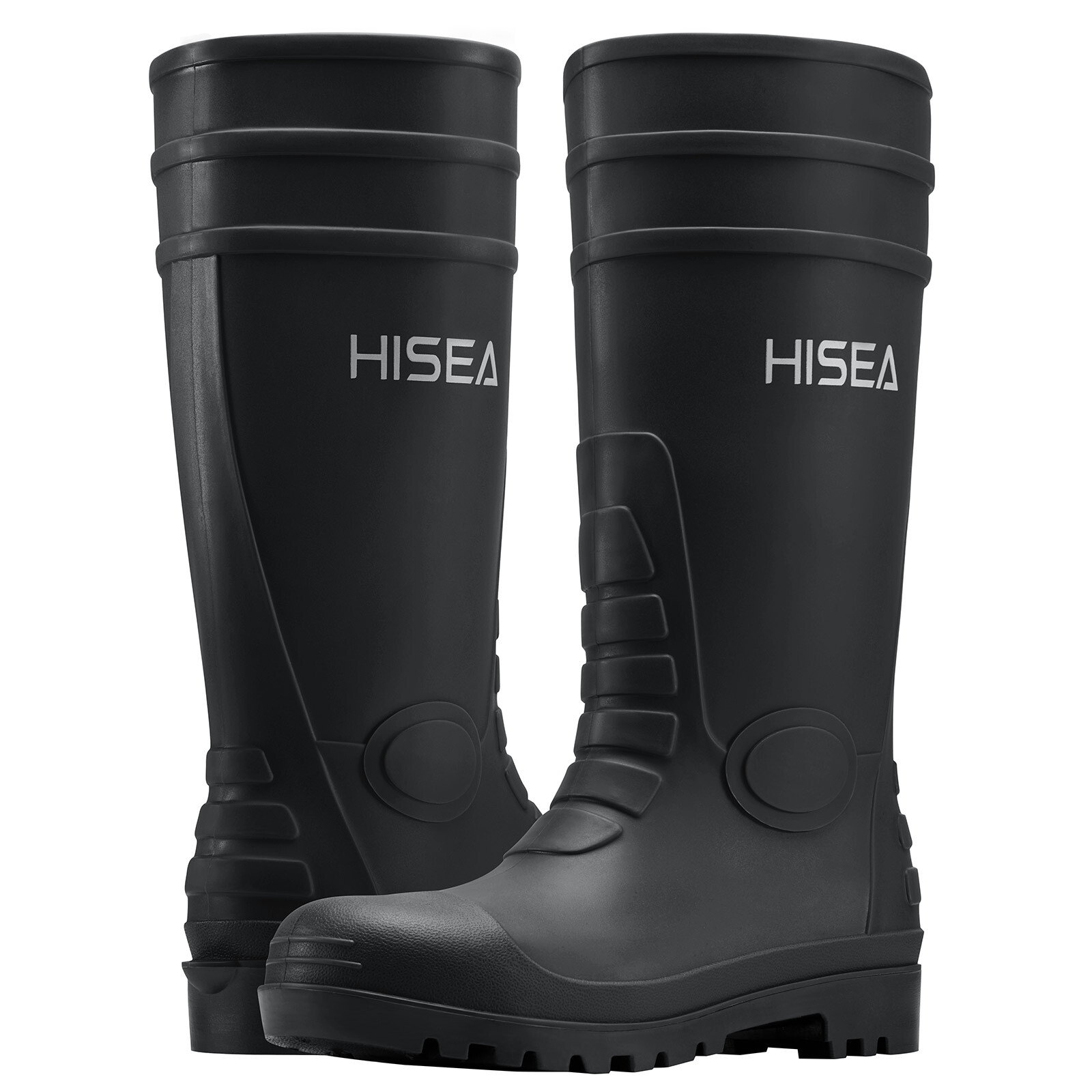 HISEA Men Rain Boots w/Steel Shank Waterproof Corrosion-Resistant Mud Work Boots